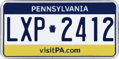 PA license plate LXP2412