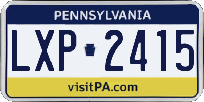 PA license plate LXP2415