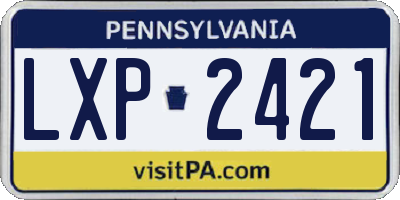 PA license plate LXP2421