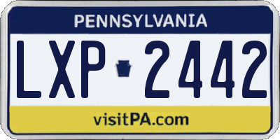 PA license plate LXP2442