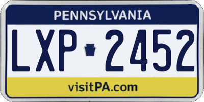 PA license plate LXP2452