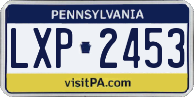 PA license plate LXP2453