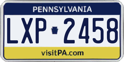 PA license plate LXP2458