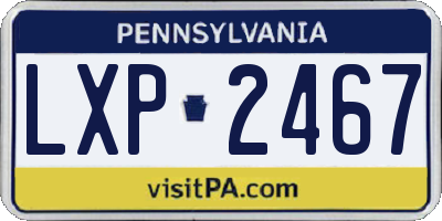 PA license plate LXP2467