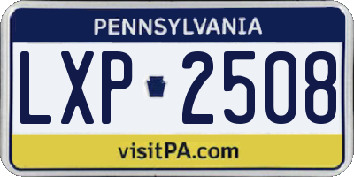 PA license plate LXP2508