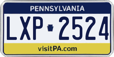 PA license plate LXP2524