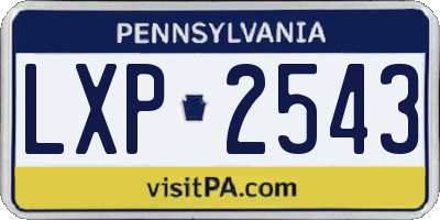 PA license plate LXP2543