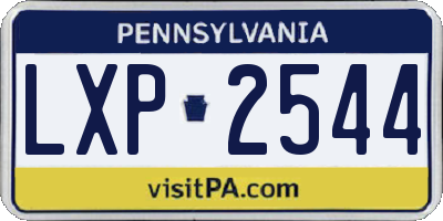 PA license plate LXP2544