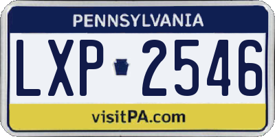 PA license plate LXP2546