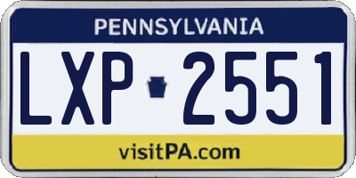 PA license plate LXP2551