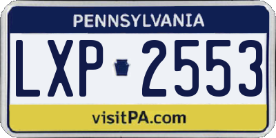 PA license plate LXP2553