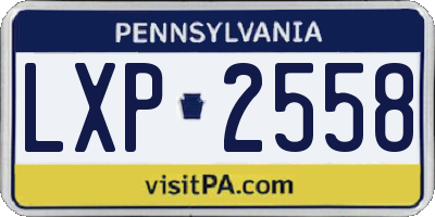 PA license plate LXP2558