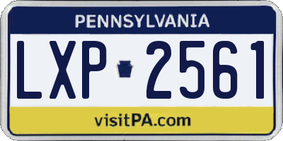 PA license plate LXP2561