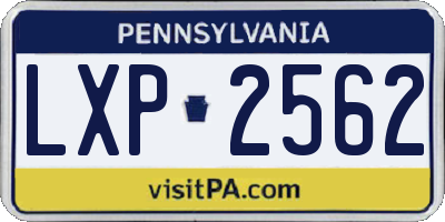 PA license plate LXP2562