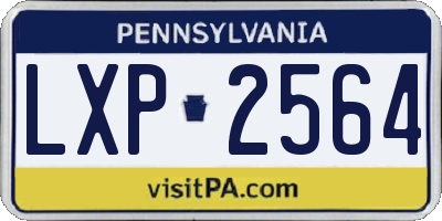 PA license plate LXP2564