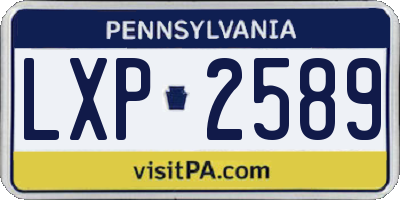 PA license plate LXP2589