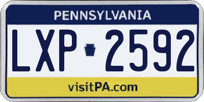 PA license plate LXP2592