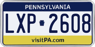 PA license plate LXP2608