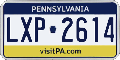 PA license plate LXP2614