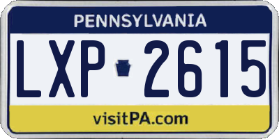 PA license plate LXP2615