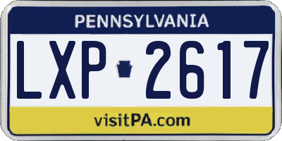 PA license plate LXP2617