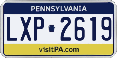 PA license plate LXP2619