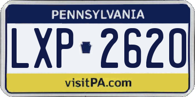 PA license plate LXP2620