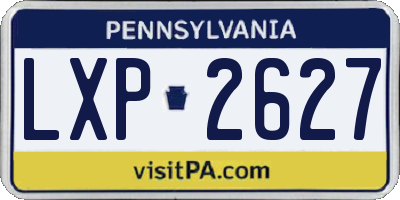 PA license plate LXP2627