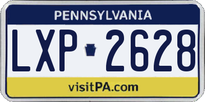 PA license plate LXP2628