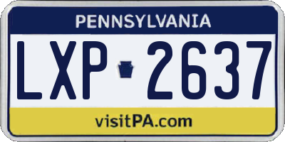 PA license plate LXP2637