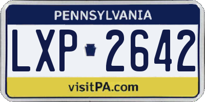 PA license plate LXP2642