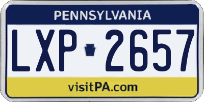 PA license plate LXP2657