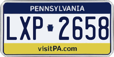 PA license plate LXP2658