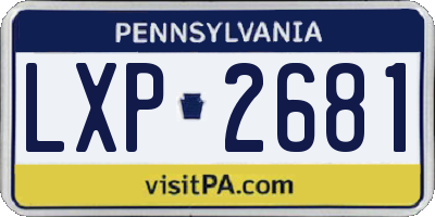 PA license plate LXP2681