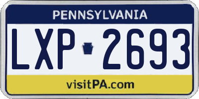 PA license plate LXP2693