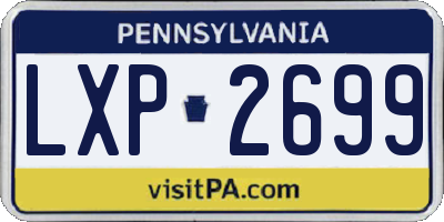 PA license plate LXP2699