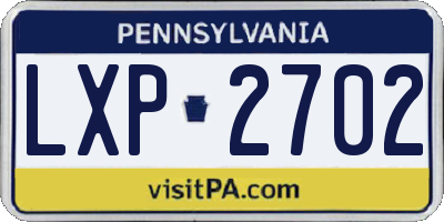 PA license plate LXP2702