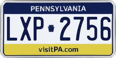 PA license plate LXP2756