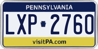 PA license plate LXP2760
