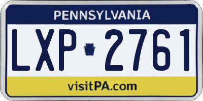 PA license plate LXP2761