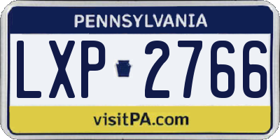 PA license plate LXP2766