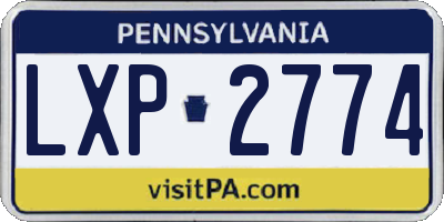PA license plate LXP2774