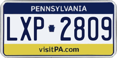PA license plate LXP2809