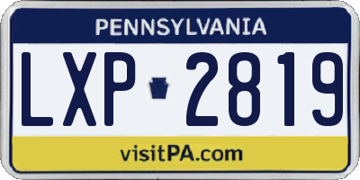 PA license plate LXP2819