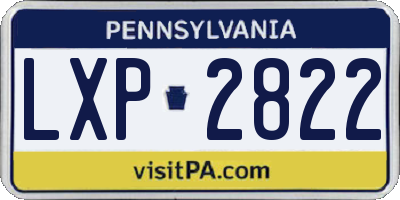 PA license plate LXP2822