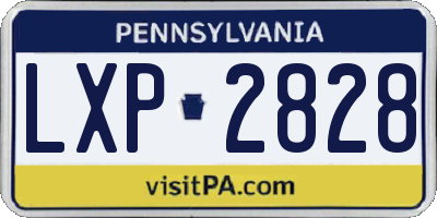 PA license plate LXP2828