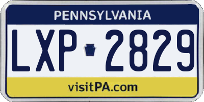 PA license plate LXP2829