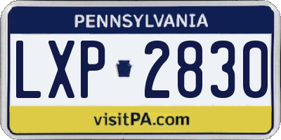 PA license plate LXP2830