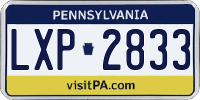 PA license plate LXP2833