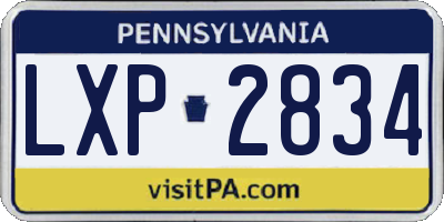 PA license plate LXP2834